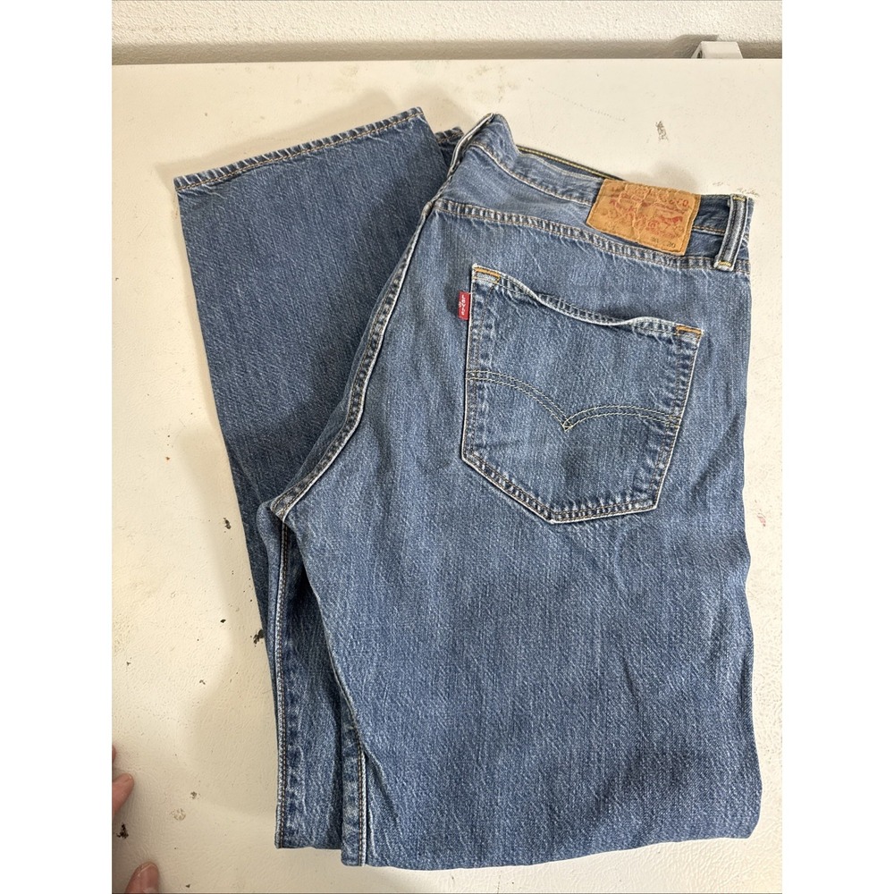 Levi'sโ 501 Jeans 36x30 Button Fly Stretch Straight Leg Regular Wash Mens